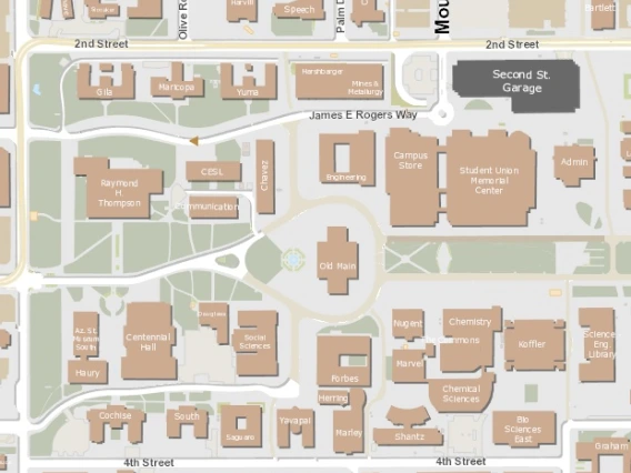 University of Arizona map screenshot taken