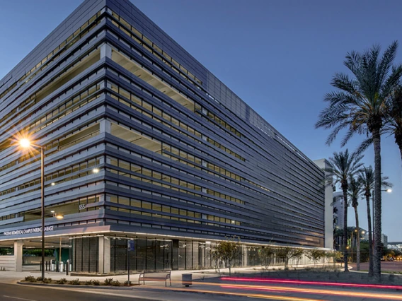 Multilevel parking garage in Phoenix Arizona.